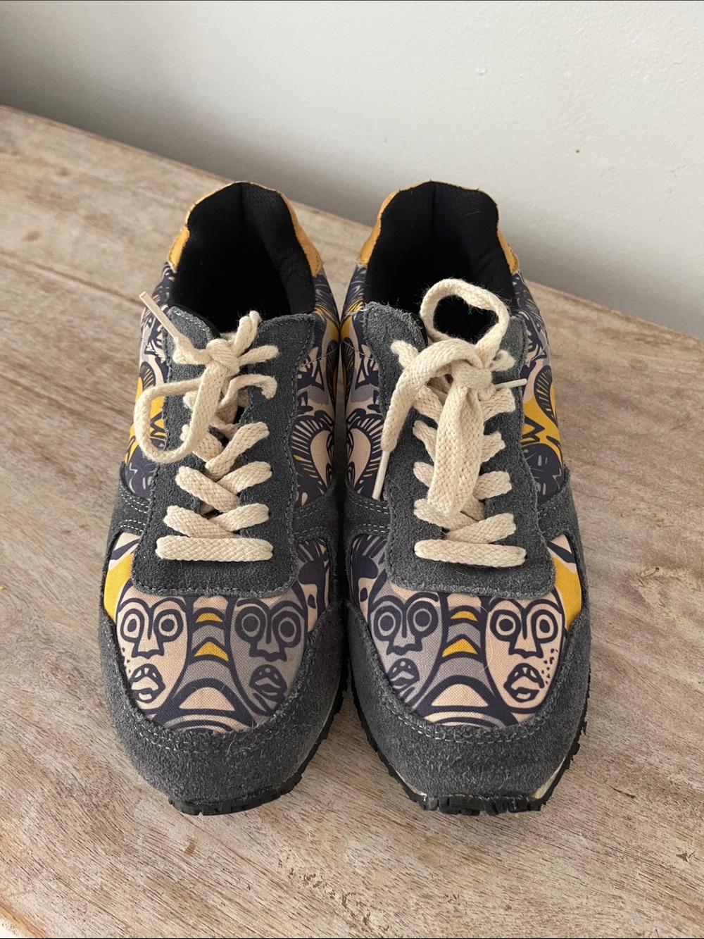 Inkkas Congo mustard and blue sneakers